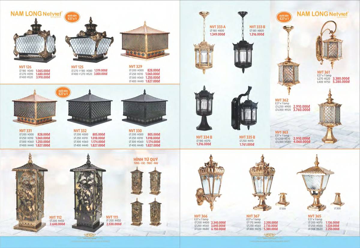 Đèn trang trí NAM LONG Catalogue và Bảng giá tại Bình Dương /Page 107